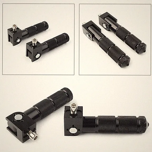 2x Universal CNC Foldable Foot Pegs Footrests For Motorcycle Bike Rear Pedals
