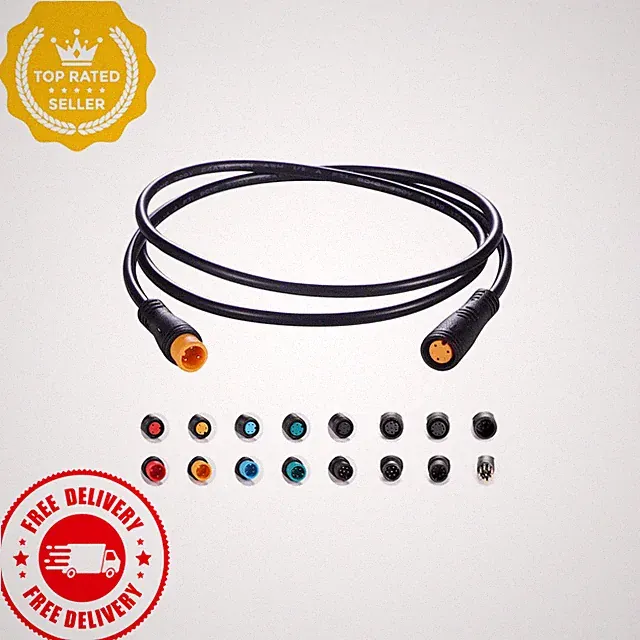 Ebike Extension Cable 2-9 Pin Waterproof Plug for Light Throttle Display 80cm