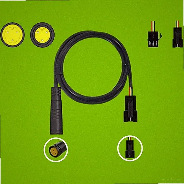 Electric Bike 3 Pin Extension Cable Waterproof Adapter for Handlebar Use