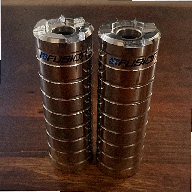 Fusion BMX Bike Pegs Set of 2 - Silver Chrome Peg Pair for BMX Bikes