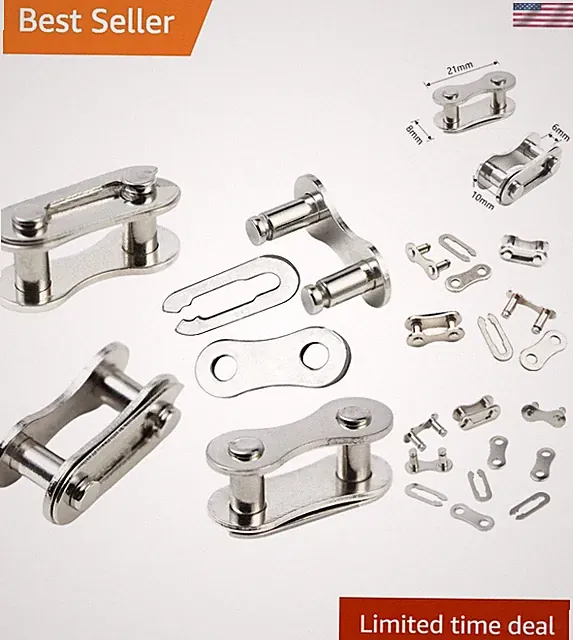 Military-Grade Stainless Steel Bicycle Chain Connectors - 4 Pairs Included