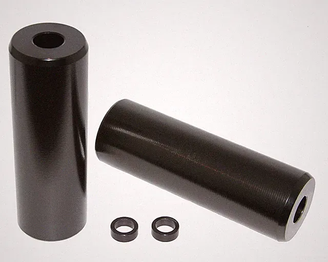 Threadless Alloy Bike Pegs 4.5" Black 3/8 or 14mm Axle Universal BMX Peg Set.